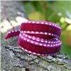 Order  Velvet Saddle Stitch Ribbon - Wine/White